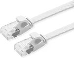 Powertech Flat U/UTP Cat.6a Ethernet Cable 2m White