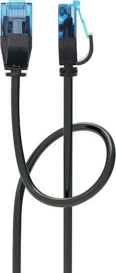 Powertech U/UTP Cat.6a (Gigabit) Мрежов Кабел Ethernet 0.5м Черен