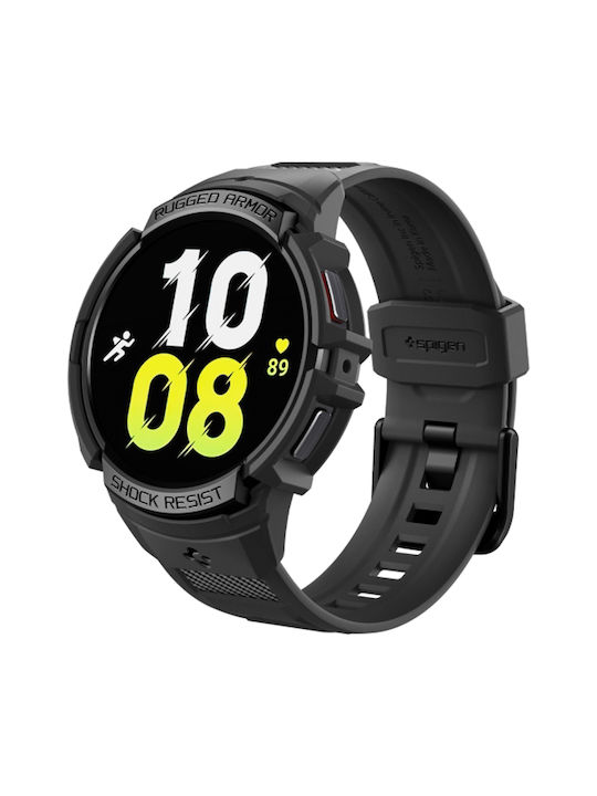 Spigen Rugged Armor Pro Silicone Case in Black color for Galaxy Watch6 40mm