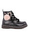 Xti Kids Patent Leather Military Boots with Zipper Black