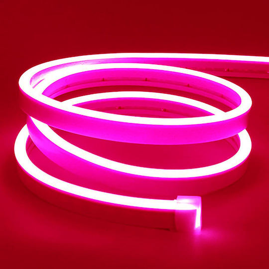 Ταινία LED Neon 12V Ροζ Φως 5m Neon Flex
