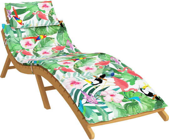 vidaXL Multicolour Sunbed Cushion with Backrest 186x58cm