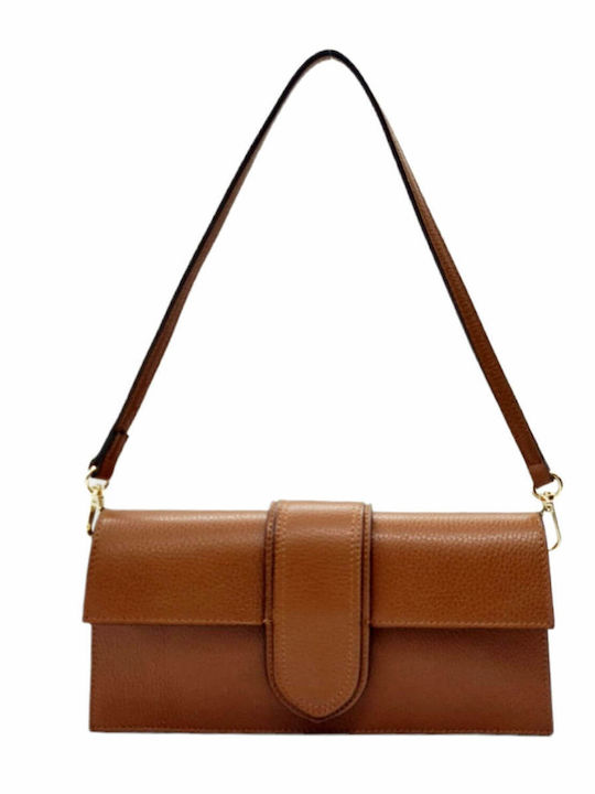 Borsa Nuova Leder Damen Tasche Schulter Tabac Braun