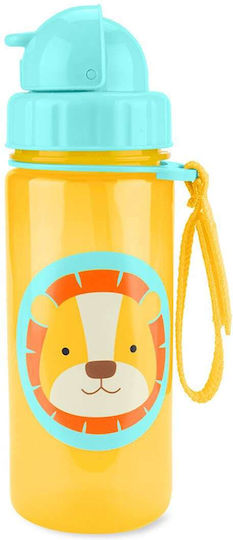 Skip Hop Lion Kids Water Bottle Plastic with Straw Yellow 384.5ml (Various Designs/Colours)