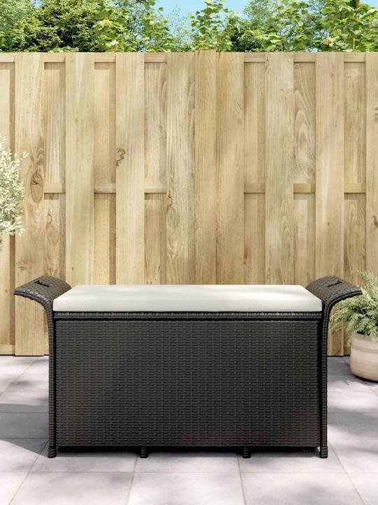 Bench Outdoor Rattan with Pillows 116x46x57cm