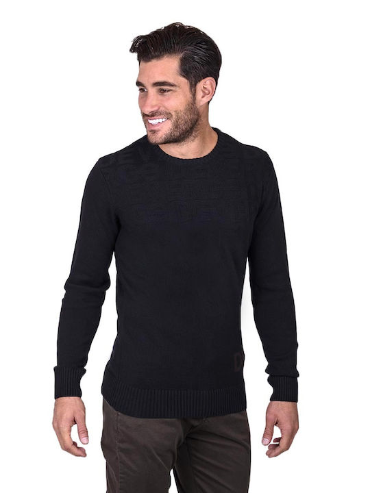 Devergo Herren Langarm-Pullover Schwarz