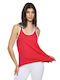 Bodymove Women's Athletic Blouse Sleeveless Red