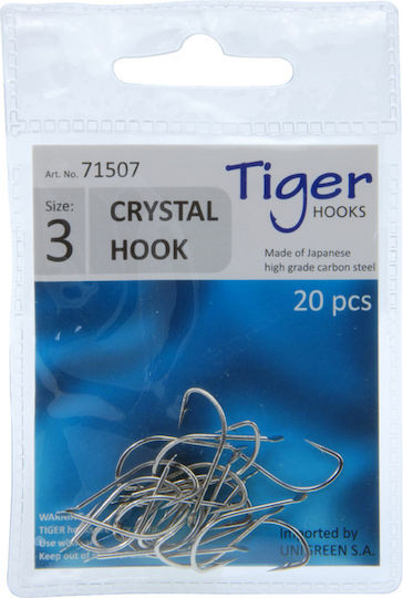 Unigreen Crystal Hook Nickeled Αγκίστρι Ψαρέματος Σετ 20τμχ No6