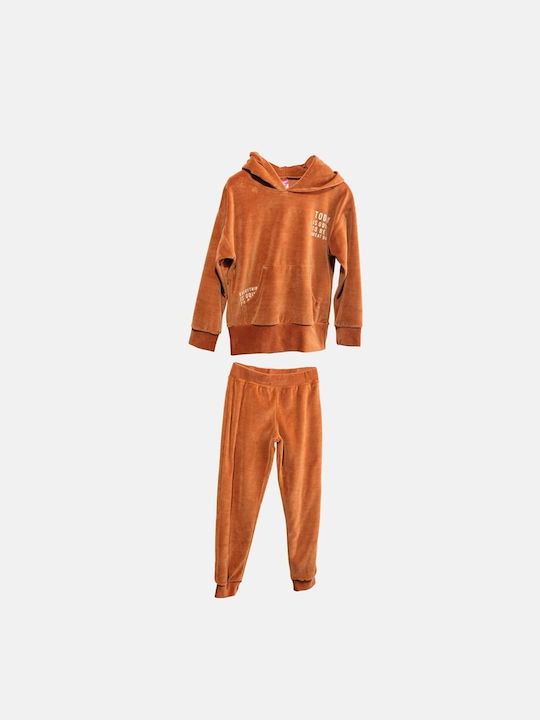 Joyce Kids Sweatpants Set Tabac Brown 2pcs