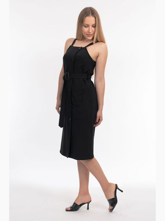 BelleFille Midi Βραδινό Φόρεμα Μαύρο