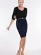 BelleFille Midi Skirt in Navy Blue color