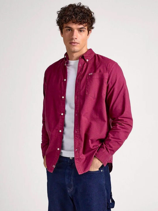 Pepe Jeans Fabio Μακρυμάνικo Πουκάμισο Μπορντό