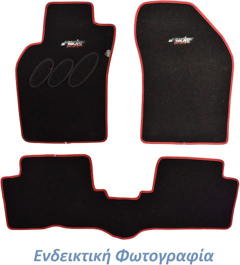 Simoni Racing Satz Vorder- und Hintermatten 4Stück aus Teppichboden für Citroen Xsara 2020 Rot