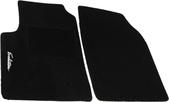 Carpower Vordere Matten Universal 2Stück aus Teppichboden Schwarz