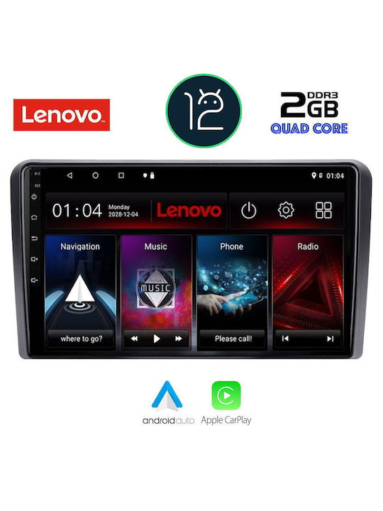 Lenovo Car-Audiosystem für Audi A3 2003-2012 (Bluetooth/USB/AUX/WiFi/GPS/Apple-Carplay) mit Touchscreen 9"