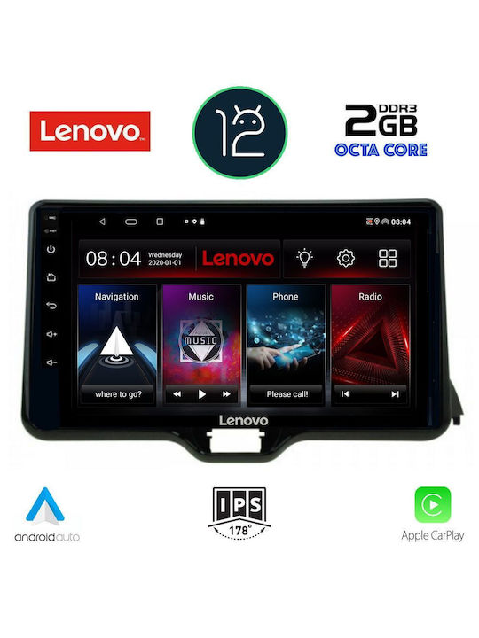 Lenovo Car-Audiosystem für Toyota Yaris 2020> (Bluetooth/USB/AUX/WiFi/GPS/Apple-Carplay) mit Touchscreen 10.1"