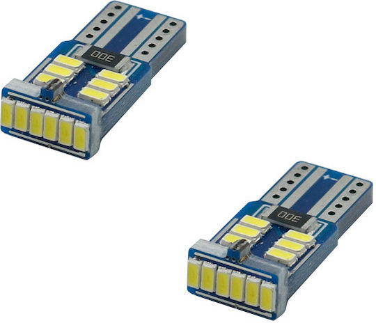 Lamps Car T10 / W5W / T15 / W16W Canbus LED 6000K Cold White 12V 5W 2pcs