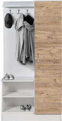 Hallway Furniture with Hanger, Shoe Rack and Wardrobe 90x35x180cm