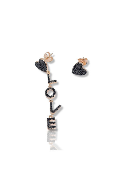 Mentzos Earrings Dangling made of Silver Gold Plated with Stones