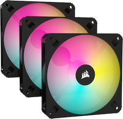 Corsair iCUE AR120 RGB Вентилатор за кутия с връзка 3-Pin / 4-изводна ШИМ 3бр