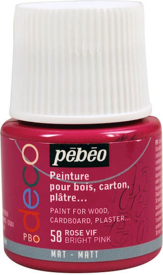 Pebeo Handwerkliche Farbe Rosa Für Holz 45ml