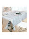 Saint Clair Christmas Tablecloth Square Fabric Gray L145xW145cm.