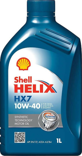 Shell HX7 Синтетичен Масло за Автомобили 10W-40 1лт