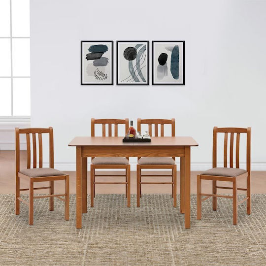 Bergen Erweiterbarer Esstisch mit 4 Stühlen 120(+30)×68cm