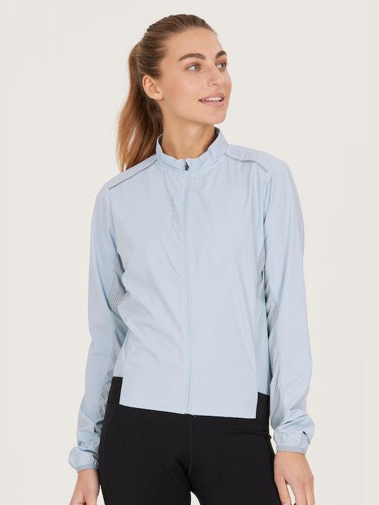 Elite Lab Women's Short Sports Jacket Windproof for Spring or Autumn Light Blue