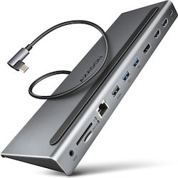 Axagon USB-C Docking Station με HDMI/DisplayPort 4K PD Ethernet (HMC-4KX3)