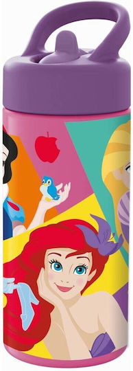 Disney Princess Παιδικό Παγούρι Disney Princess Σιλικόνης με Καλαμάκι 410ml