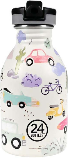24Bottles Adventure Friends Kids Water Bottle Stainless Steel with Straw Non Spill 250ml