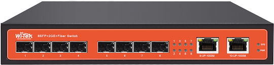 Wi-Tek WI-SG310F Unmanaged L2 Switch with 2 Gigabit (1Gbps) Ethernet Ports and 8 SFP Ports