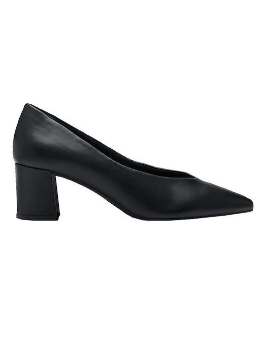 Marco Tozzi Leder Pumps mit Chunky mittelhohem Absatz Schwarz