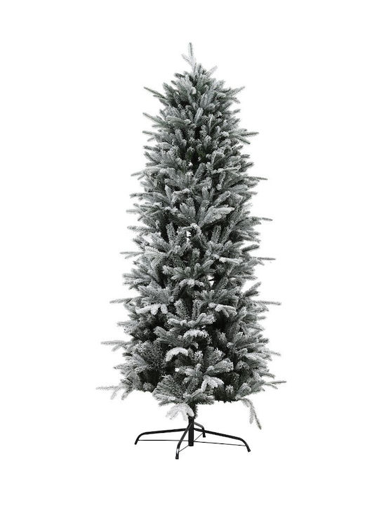 Snowy Christmas Slim Green Tree with Metallic Base H240pcs