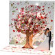 Greeting Card Wedding 3D 16x16cm in Gray Color