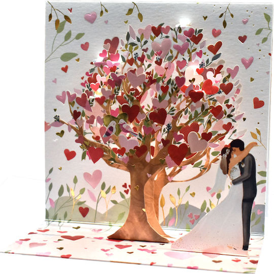 Greeting Card Wedding 3D 16x16cm in Gray Color