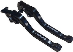NSRacing Set Brems-/Kupplungshebel für Motorräder Flexibel Einstellbar für Suzuki TL1000S Schwarz 25002504-3