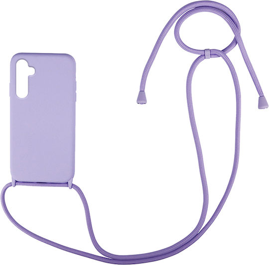 Sonique CarryHang Back Cover Σιλικόνης 0.5mm με Λουράκι Λιλά (Galaxy A34)
