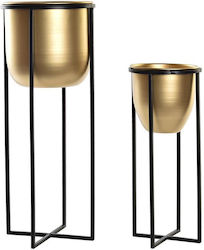 Dekodonia S3034680 Γλάστρα σε Μαύρο Χρώμα 20x50.5cm Σετ 2τμχ
