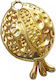 Kostibas Fashion Charms Metallic Jewelry Material Gold in Shape Pomegranate 2.7x4cm. Set 25pcs