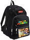 Takeposition Super Mario School Bag Backpack Elementary, Elementary Black 24.1Liters