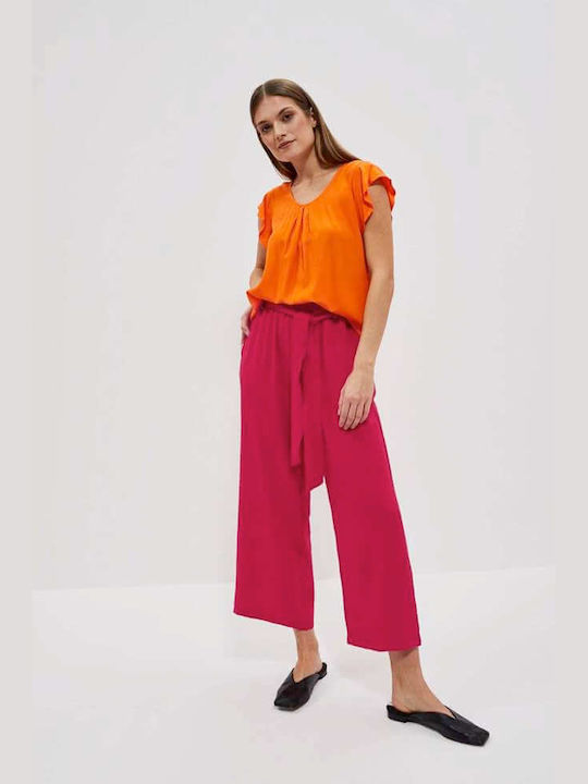 Make your image Γυναικεία Υφασμάτινη Παντελόνα σε Μωβ Χρώμα