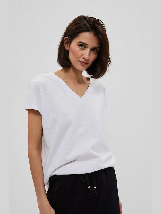 Make your image Women's T-shirt with V Neckline White