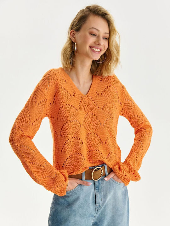 Make your image Damen Langarm Pullover Orange