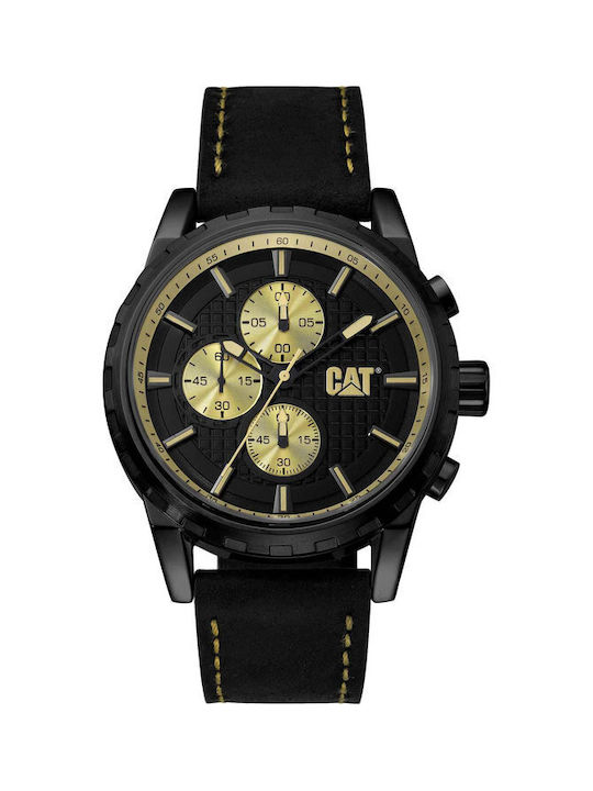 CAT Architect Watch Chronograph Battery with Black Leather Strap