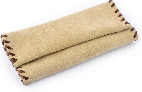 Dinorossi Handgemacht Lederne Tabaktasche in Beige mit Verschluss 17.5x8.5cm