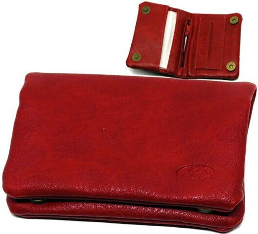 Monte Tobacco Pouch With Snap Closure 12x9cm Red