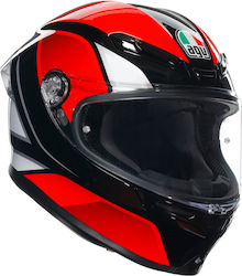 AGV K6 S E2206 Hyphen Black/Red/White Κράνος Μηχανής Full Face 1220gr με Pinlock