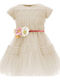 Children's Dress Short Sleeve Tulle Beige